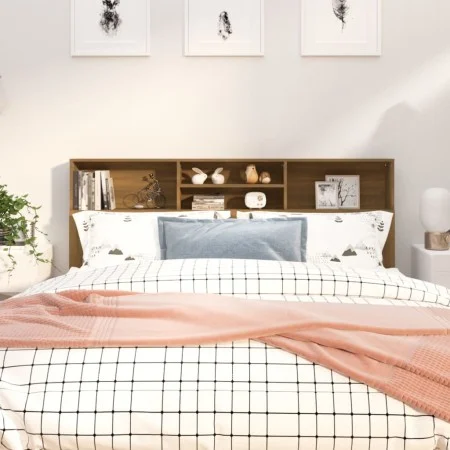Mueble cabecero color marrón roble 180x19x103,5 cm de vidaXL, Cabeceros y pies de cama - Ref: Foro24-817257, Precio: 96,15 €,...