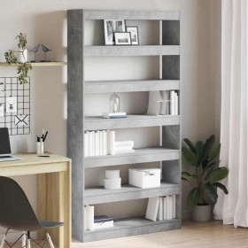 Librería Gris Concreto 100 x 30 x 198 cm Madera de ingeniería en Librerías y estanterías | Comprar online en Foru.es