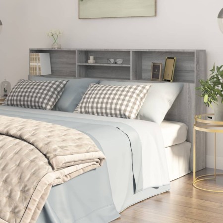 Mueble cabecero color gris Sonoma 200x19x103,5 cm de vidaXL, Cabeceros y pies de cama - Ref: Foro24-817259, Precio: 75,32 €, ...
