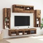 Conjunto de mueble de TV Montaje en la pared 6 pcs Madera vieja en Muebles TV | Comprar online en Foru.es