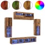 Conjunto de mueble de TV Montaje en la pared 6 pcs Madera vieja en Muebles TV | Comprar online en Foru.es