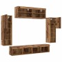 Conjunto de mueble de TV Montaje en la pared 6 pcs Madera vieja en Muebles TV | Comprar online en Foru.es