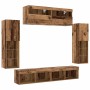 Conjunto de mueble de TV Montaje en la pared 6 pcs Madera vieja en Muebles TV | Comprar online en Foru.es