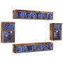 Conjunto de mueble de TV Montaje en la pared 8 pcs Madera vieja en Muebles TV | Comprar online en Foru.es