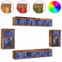 Conjunto de mueble de TV Montaje en la pared 8 pcs Madera vieja en Muebles TV | Comprar online en Foru.es
