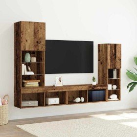 Gabinete de TV 4 pcs Madera vieja Madera contrachapada en Muebles TV | Comprar online en Foru.es