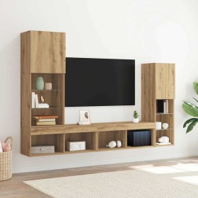 Gabinete de TV 4 pcs Roble artisan Madera contrachapada en Muebles TV | Comprar online en Foru.es