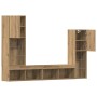 Gabinete de TV 4 pcs Roble artisan Madera contrachapada en Muebles TV | Comprar online en Foru.es
