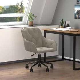 Drehbarer Bürostuhl aus hellgrauem Samt von vidaXL, Bürostühle - Ref: Foro24-344867, Preis: 80,68 €, Rabatt: %