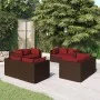 Set sofás de jardín 8 piezas y cojines ratán sintético marrón de vidaXL, Conjuntos de jardín - Ref: Foro24-3101555, Precio: 8...