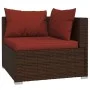 Set sofás de jardín 8 piezas y cojines ratán sintético marrón de vidaXL, Conjuntos de jardín - Ref: Foro24-3101555, Precio: 8...