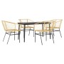 Juego de comedor jardín 5 piezas ratán sintético marrón en Conjuntos de jardín | Comprar online en Foru.es