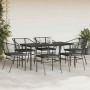 Set de comedor de jardín 7 piezas cojines ratán sintético negro en Conjuntos de jardín | Comprar online en Foru.es