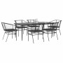 Set de comedor de jardín 7 piezas cojines ratán sintético negro en Conjuntos de jardín | Comprar online en Foru.es