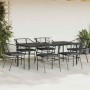 Set de comedor de jardín 7 piezas cojines ratán sintético negro en Conjuntos de jardín | Comprar online en Foru.es