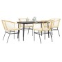 Juego de comedor jardín 5 piezas cojines ratán sintético marrón en Conjuntos de jardín | Comprar online en Foru.es