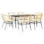 Juego de comedor de jardín 7 pzas con cojines ratán PE marrón en Conjuntos de jardín | Comprar online en Foru.es