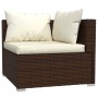 Set sofás de jardín 5 piezas y cojines ratán sintético marrón de vidaXL, Conjuntos de jardín - Ref: Foro24-3101434, Precio: 4...