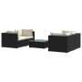 Set de muebles de jardín 5 pzas y cojines ratán sintético negro de vidaXL, Conjuntos de jardín - Ref: Foro24-3101479, Precio:...