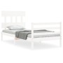 Estructura de cama con cabecero madera maciza blanco 100x200 cm de vidaXL, Camas y somieres - Ref: Foro24-3195147, Precio: 10...