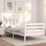 Estructura de cama con cabecero madera maciza blanco 100x200 cm de vidaXL, Camas y somieres - Ref: Foro24-3195147, Precio: 10...