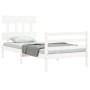 Estructura de cama con cabecero madera maciza blanco 100x200 cm de vidaXL, Camas y somieres - Ref: Foro24-3195147, Precio: 10...