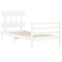 Estructura de cama con cabecero madera maciza blanco 100x200 cm de vidaXL, Camas y somieres - Ref: Foro24-3195147, Precio: 10...