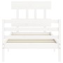 Estructura de cama con cabecero madera maciza blanco 100x200 cm de vidaXL, Camas y somieres - Ref: Foro24-3195147, Precio: 10...