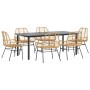 Juego de comedor de jardín 7 pzas ratán PE marrón en Conjuntos de jardín | Comprar online en Foru.es