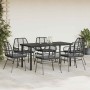 Set de comedor de jardín 7 piezas cojines ratán sintético negro en Conjuntos de jardín | Comprar online en Foru.es