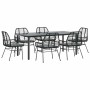 Set de comedor de jardín 7 piezas cojines ratán sintético negro en Conjuntos de jardín | Comprar online en Foru.es