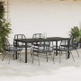 Set de comedor de jardín 7 piezas cojines ratán sintético negro en Conjuntos de jardín | Comprar online en Foru.es