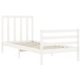 Estructura de cama con cabecero madera maciza blanco 90x200 cm de vidaXL, Camas y somieres - Ref: Foro24-3193777, Precio: 97,...