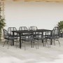 Set de comedor jardín 9 piezas cojines ratán polivinílico negro en Conjuntos de jardín | Comprar online en Foru.es