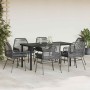 Set de comedor de jardín 7 piezas cojines ratán sintético negro en Conjuntos de jardín | Comprar online en Foru.es