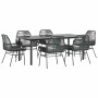 Set de comedor de jardín 7 piezas cojines ratán sintético negro en Conjuntos de jardín | Comprar online en Foru.es