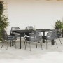 Set de comedor de jardín 7 piezas cojines ratán sintético negro en Conjuntos de jardín | Comprar online en Foru.es