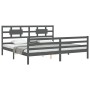 Estructura de cama con cabecero madera maciza gris 200x200 cm de vidaXL, Camas y somieres - Ref: Foro24-3194463, Precio: 176,...