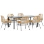 Juego de comedor de jardín 7 pzas con cojines ratán PE marrón en Conjuntos de jardín | Comprar online en Foru.es