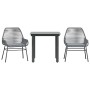 Juego comedor jardín 3 pzas cojines ratán sintético vidrio gris en Conjuntos de jardín | Comprar online en Foru.es