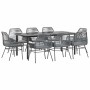 Juego comedor jardín 9 pzas cojines ratán sintético vidrio gris en Conjuntos de jardín | Comprar online en Foru.es