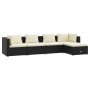 Set de muebles de jardín 5 pzas y cojines ratán sintético negro de vidaXL, Conjuntos de jardín - Ref: Foro24-3101655, Precio:...