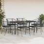 Set de comedor de jardín 7 piezas cojines ratán sintético negro en Conjuntos de jardín | Comprar online en Foru.es