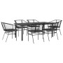 Set de comedor de jardín 7 piezas cojines ratán sintético negro en Conjuntos de jardín | Comprar online en Foru.es