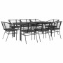 Set de comedor jardín 9 piezas cojines ratán polivinílico negro en Conjuntos de jardín | Comprar online en Foru.es