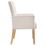 Silla de comedor con reposabrazos de tela beige en Sillas de comedor | Comprar online en Foru.es