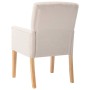 Silla de comedor con reposabrazos de tela beige en Sillas de comedor | Comprar online en Foru.es