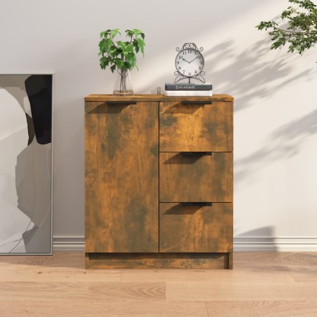 Aparador madera contrachapada color roble ahumado 60x30x70 cm de vidaXL, Aparadores - Ref: Foro24-816988, Precio: 75,31 €, De...