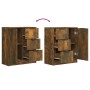 Aparador madera contrachapada color roble ahumado 60x30x70 cm de vidaXL, Aparadores - Ref: Foro24-816988, Precio: 75,31 €, De...