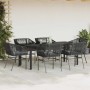 Set de comedor de jardín 7 piezas cojines ratán sintético negro en Conjuntos de jardín | Comprar online en Foru.es